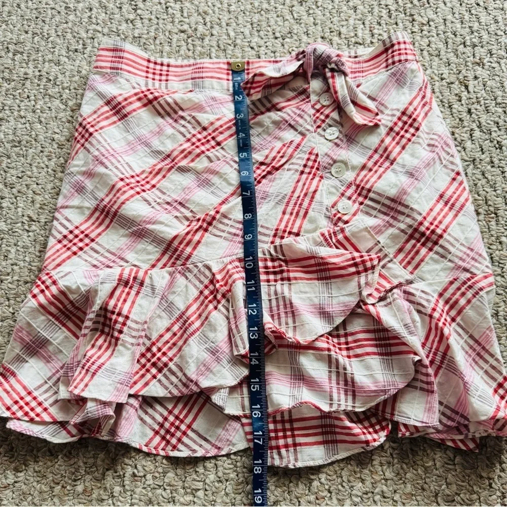Veronica Beard Kaia pink plaid mini skirt size 4